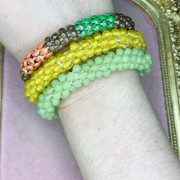 4159. Glass Colorful Beaded Bracelet Set - Picture 3 of 6